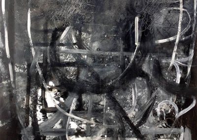 <b>Freedom, 2017</b><br/>Oil, graphite stick on panel<br/>4' x 6' (vertical)
